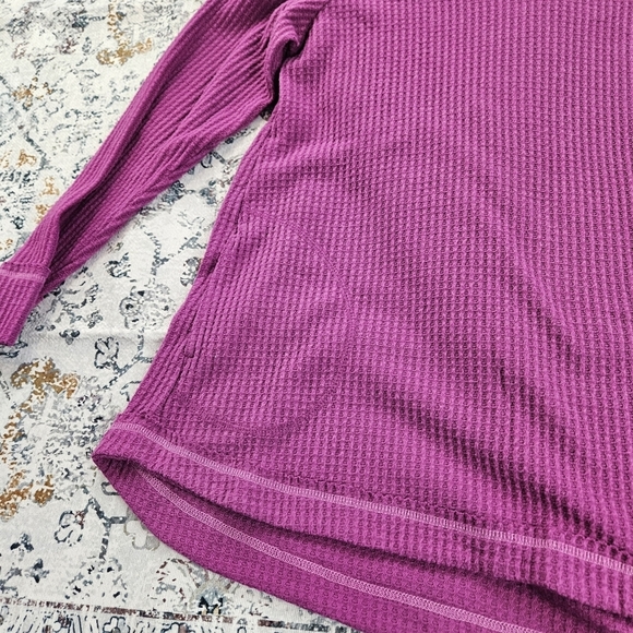 LOGO Lounge by Lori Goldstein Cloud Waffle Split Neck Top Wanda US Small - Picture 5 of 8